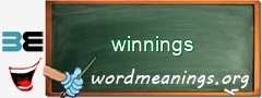 WordMeaning blackboard for winnings